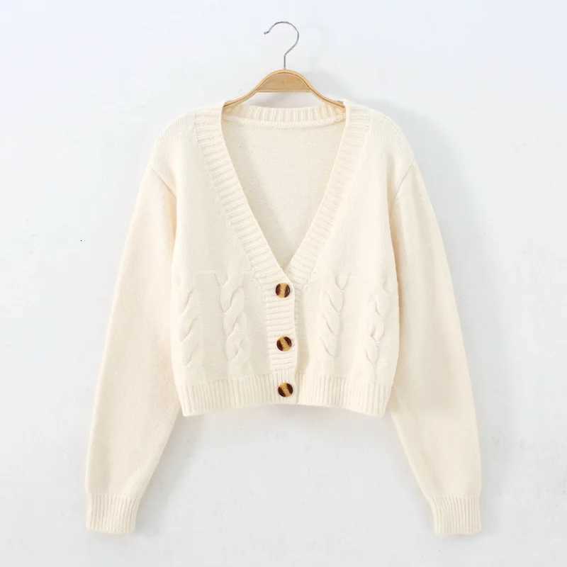 Short style high-waisted slim plastic sweater women 2023 spring new single-breasted knitted cardigan twist small jacketT251125