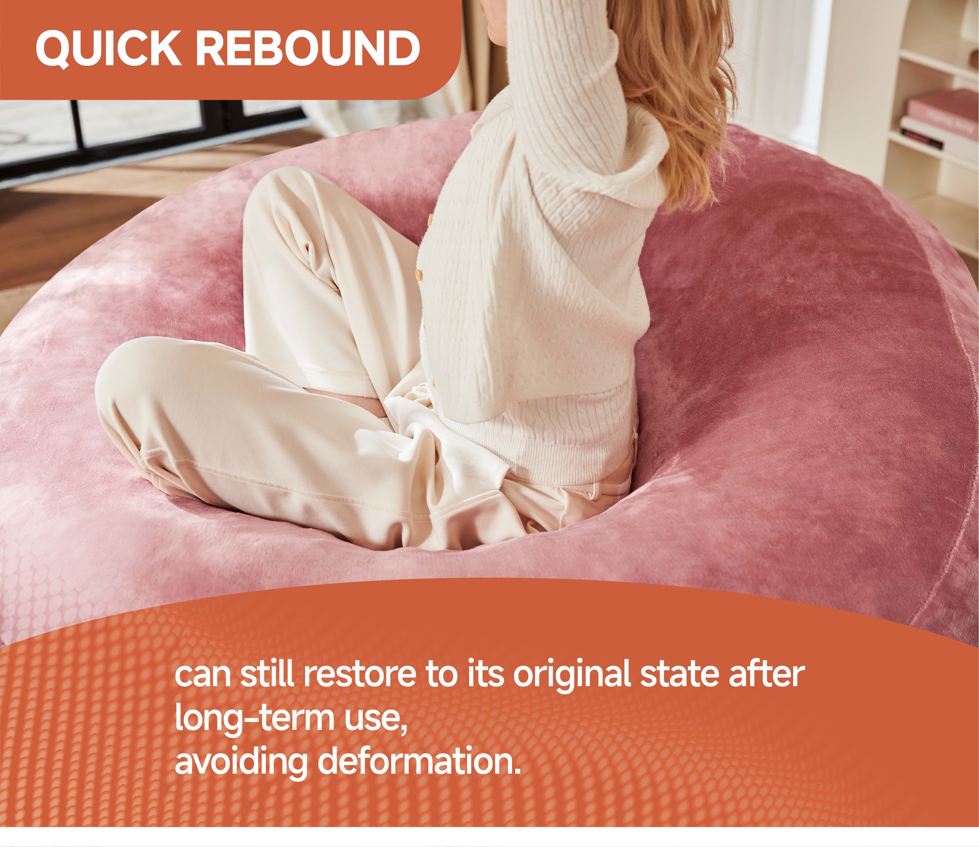 Versatile Velvet Bean Bag Chair - Durable & Comfortable for Living Rooms and Bedrooms