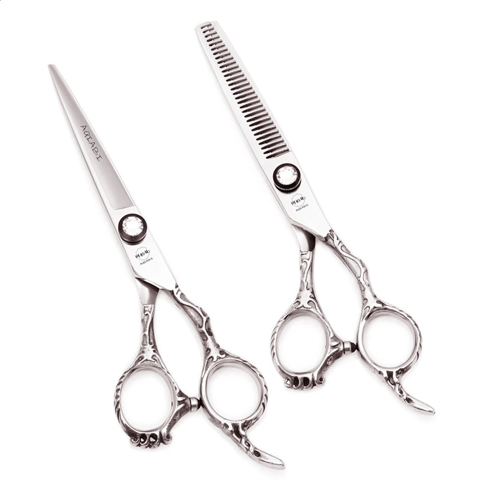 Professional Hair Scissors 6 Japan 440C AQIABI Hairdressing Scissors Silver Hair Cutting Shears Thinning Scissors Salon A9008 250424
