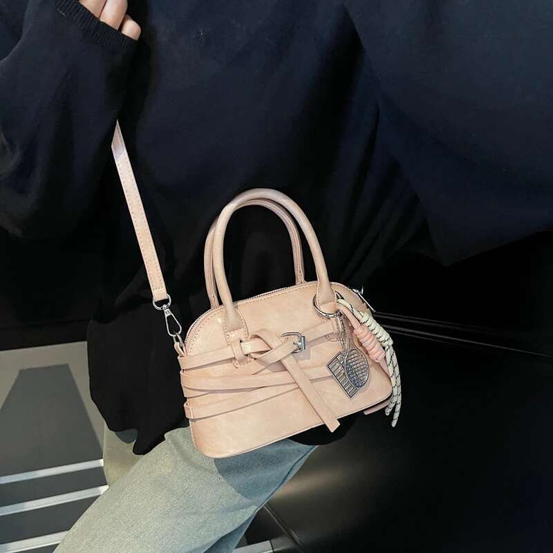 Designer bag New Arrival Pink PU Leather Handbag Crossbody Bag TopHandle Satchel Knotted Strap Decorative Keychain Fashion Trendy Small Cute Summer