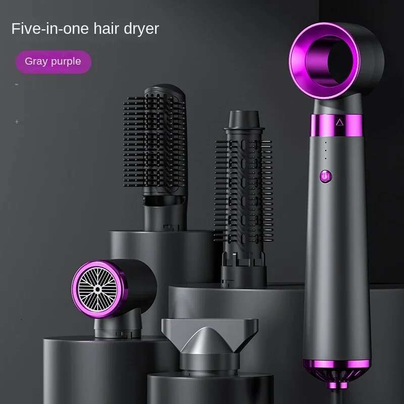 Hot Air Styler Comb 5 in 1 Dryer Automatic Curler Professional Hair Straightener for Household