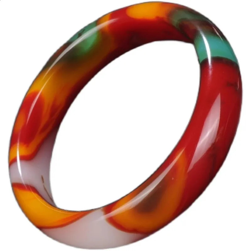 Color Jade Bracelet Natural Jade Womens Fashion Simple and Atmospheric 250424