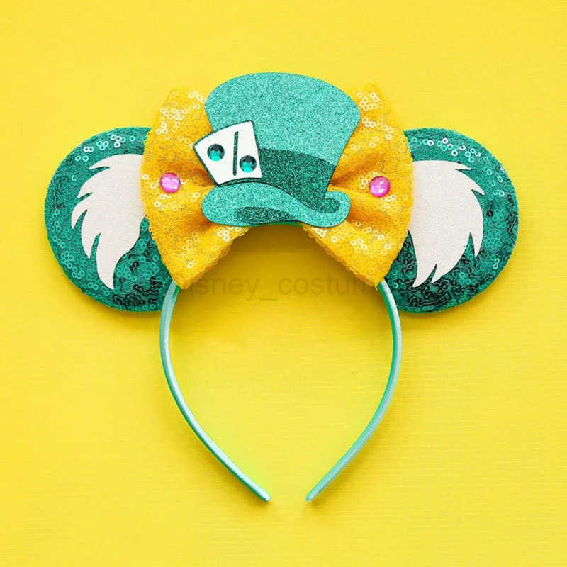 Disney Alices Adventures in Wonderland Hair Band Girl Red Queen Hair Accessories Child Mad Hatter Head Band Girl Cheshire Cat Ear Band X250425