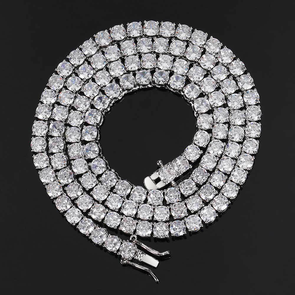 16in-24in, 5mm6mm wide, explosive zircon tennis necklace jewelry, hip-hop hot accessories for men and women.