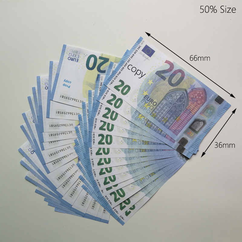 3Pack Party Fake Money Copy Banknote 5 10 20 50 100 200 US Dollar Euros Realistic Toy Bar Props Currency Movie Money Faux-billets Copy 100 PCS/Pack Toy 66*36mm 50% Size