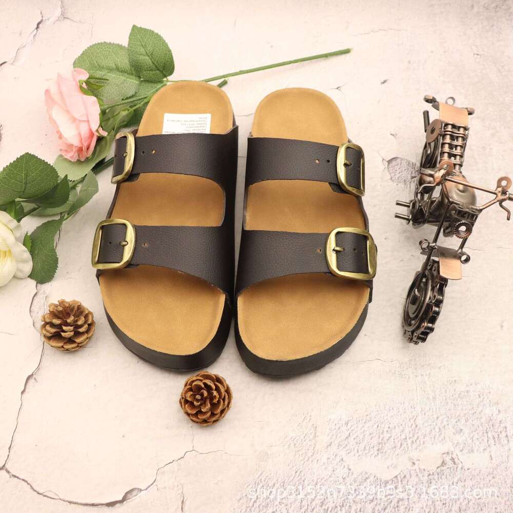 Same thick soled height increasing slippers, women's sandals, casual outings, beach shoes, slippers for outdoor wear