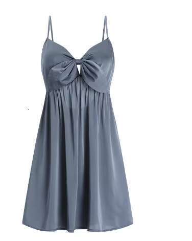 2024 Summer Latest Ladies Sleepwear Lace Satin Light Night One Piece Set Womens House Dress Sexy Women's Pamas