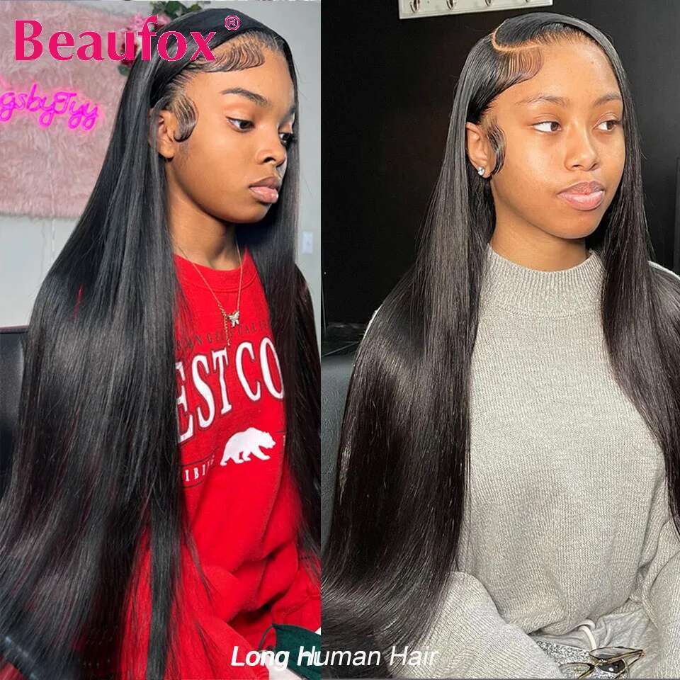 Beaufox Peruvian 3 Virgin Straight Human Bundles With Closure Natural Black Hair Extensions
