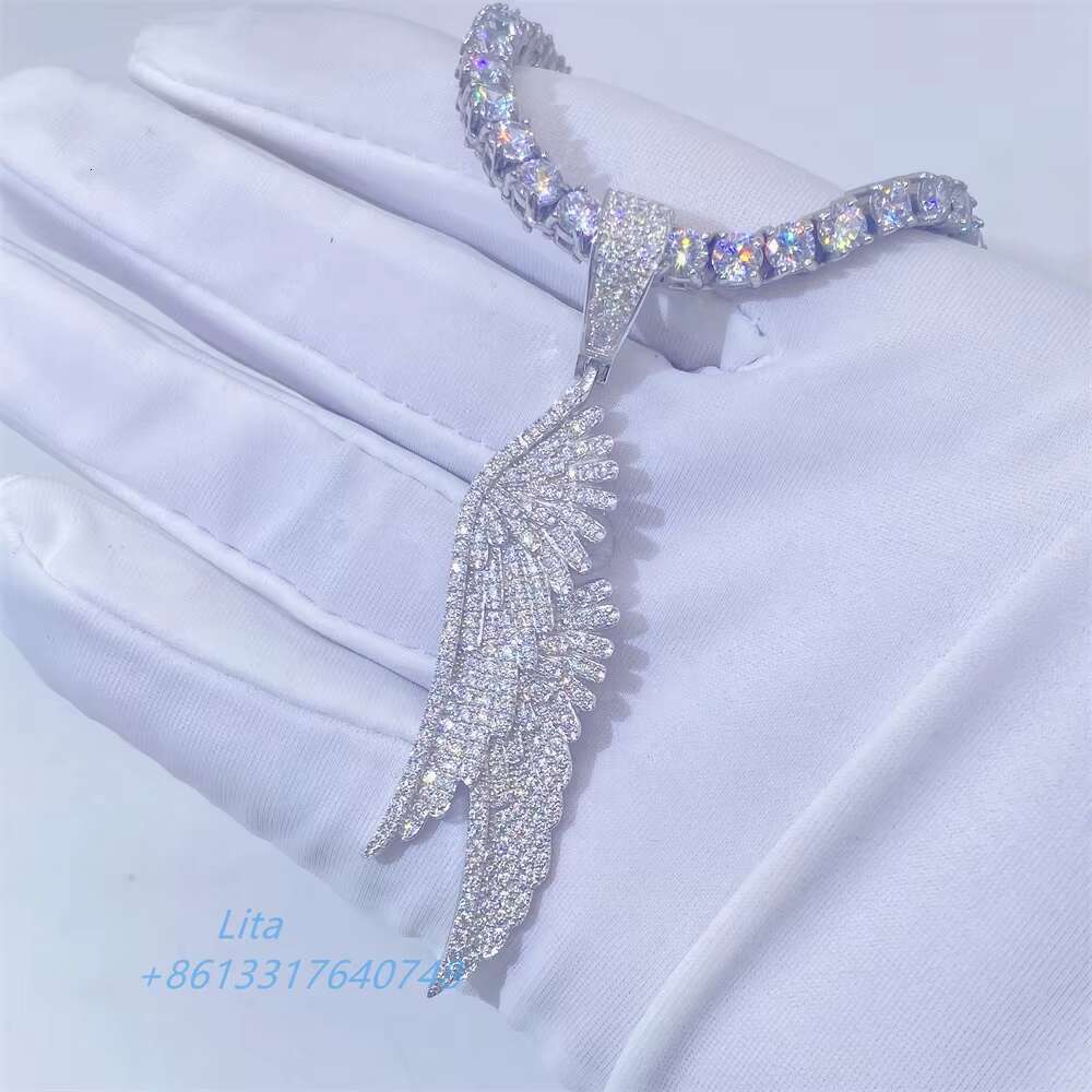 Fine Jewelry Necklace Trending Fully Iced Out S925 Bling Hiphop Vvs Moissanite Pendant