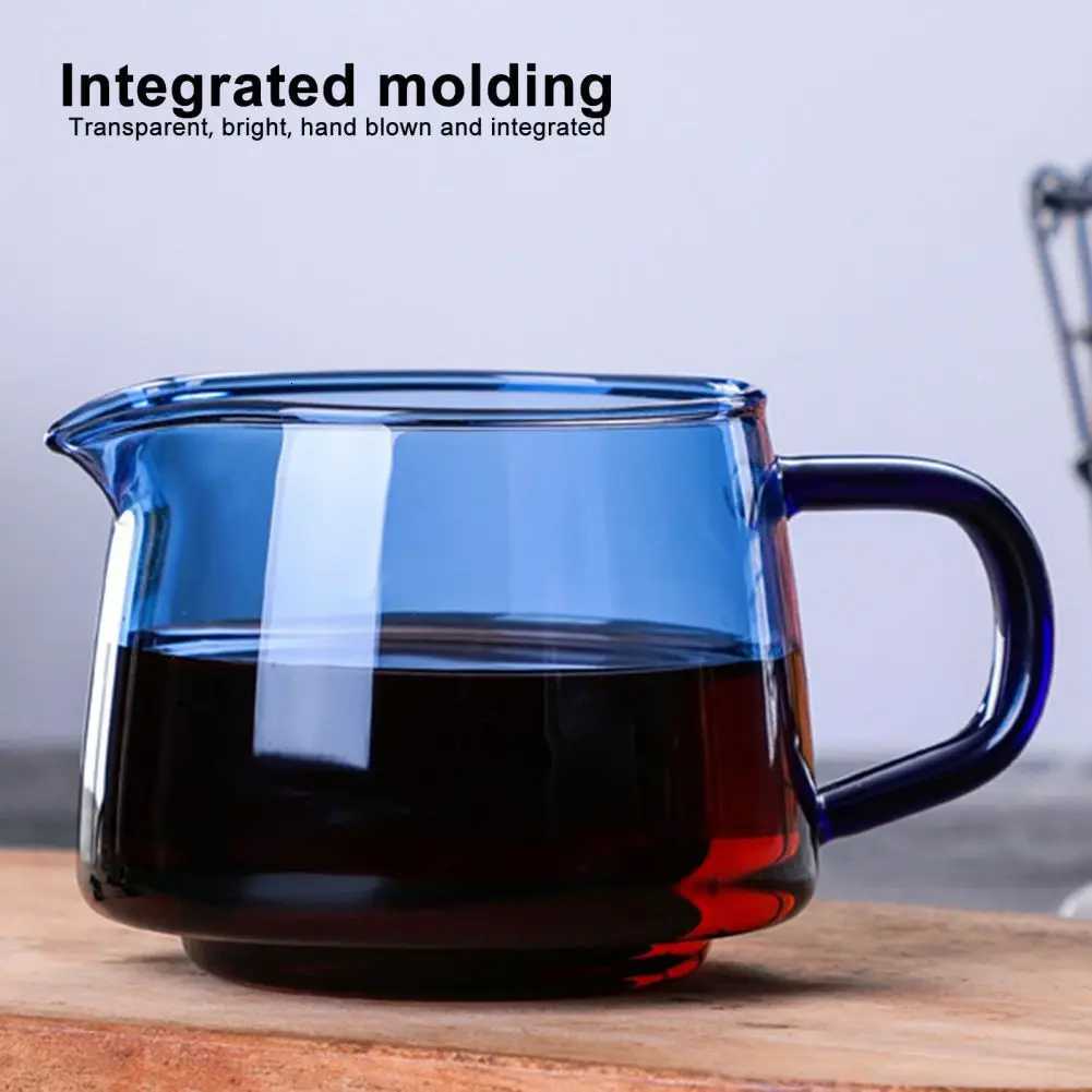 300/550ml Colour Clear Glass Measuring Cup With Handle Milk Jug Cafe Creamer Cup Juice Tea Coffee Cup Milk Frother Latte Pitcher Y251125