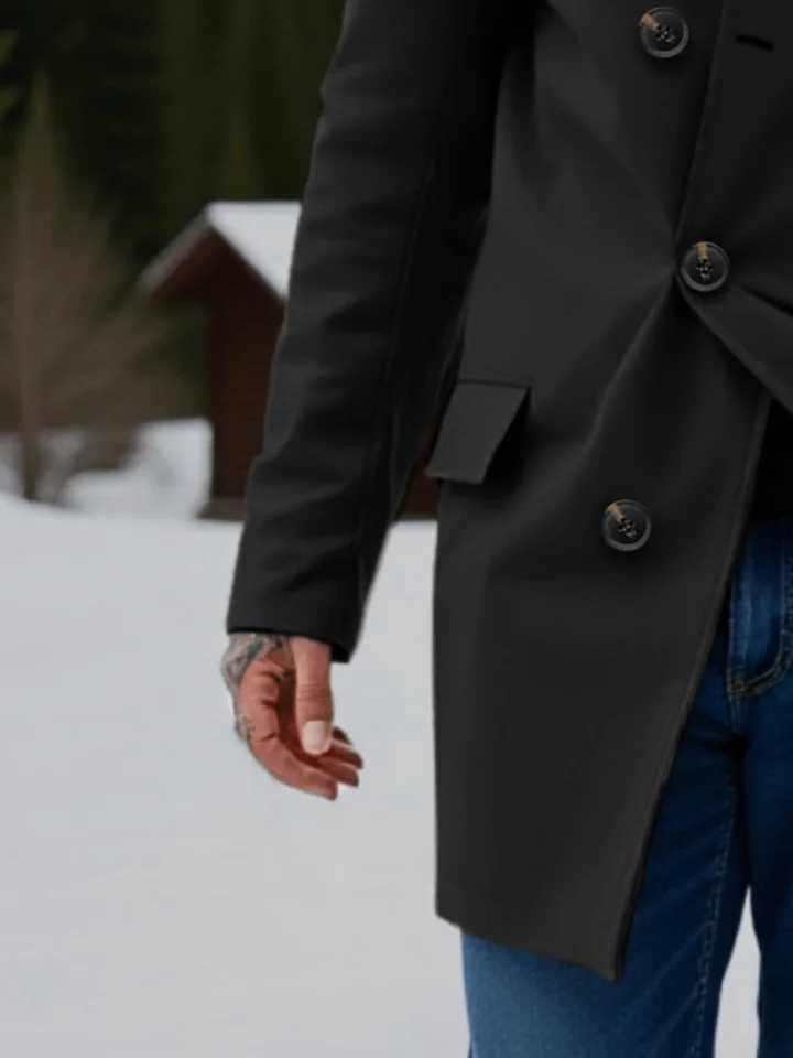 Double-Breasted Mens Wool Car Coat Winter-Ready Insulation Adaptable for Professional and Leisure EnvironmentsT251125