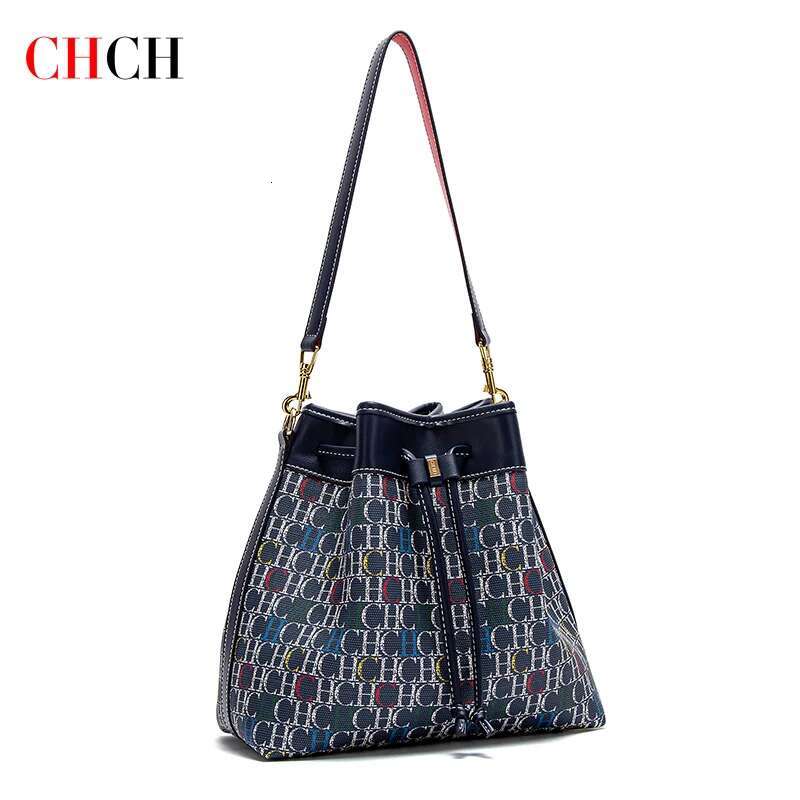CHCH Women's Handbag New Wine Red Large Capacity Bucket Bag