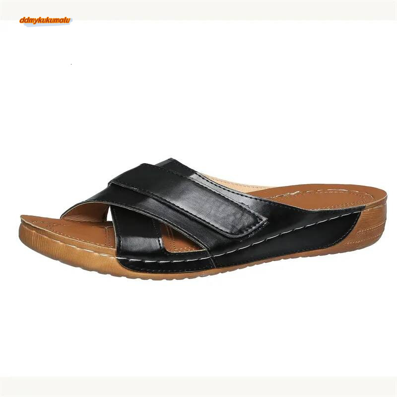2024 Women Wedge SandalsPremium Orthopedic OpenToeSandalsVintage Anti-SlipLeather Casual FemalePlatform Retro Shoes 35-43 ddmykukumalu