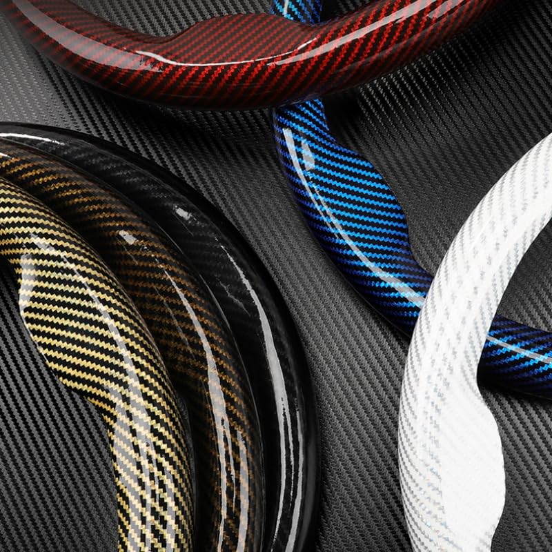 Carbon Fiber Style Steering Wheel Cover, Universal Fit for Round/D-Shape Wheels, Easy Installation