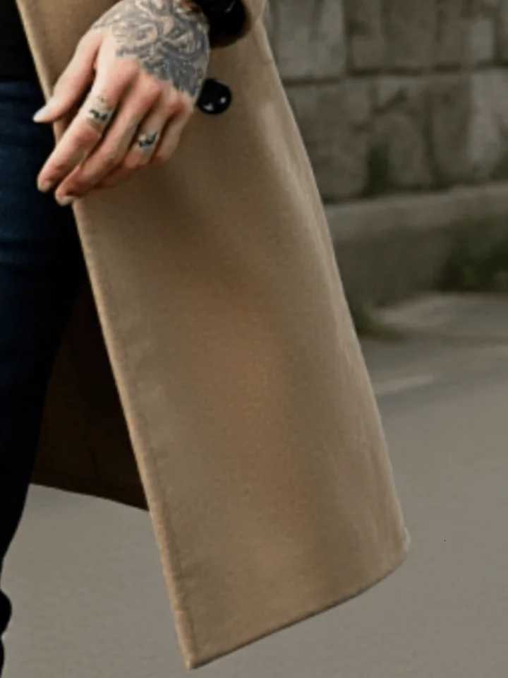 Mens Winter Mid-Length Coat Wool Warm Coats Lining Double Breasted Lapel Jacket Street Wear Mens Clothing OuterwearsT251125