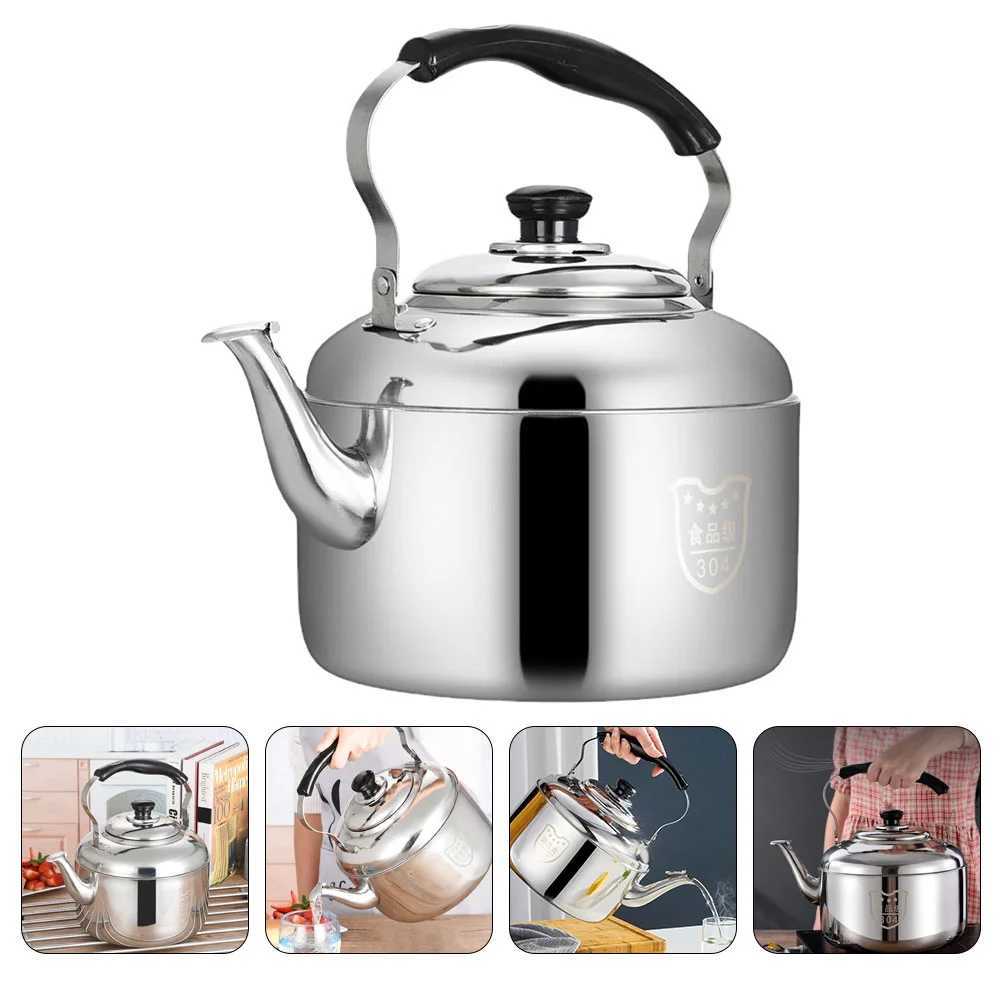 Large Diameter Spout 304 Stainless Steel Water Kettle Tea Kettle Stovetop Water Boiler Whistling Kettle Water Heating Kettle C251125