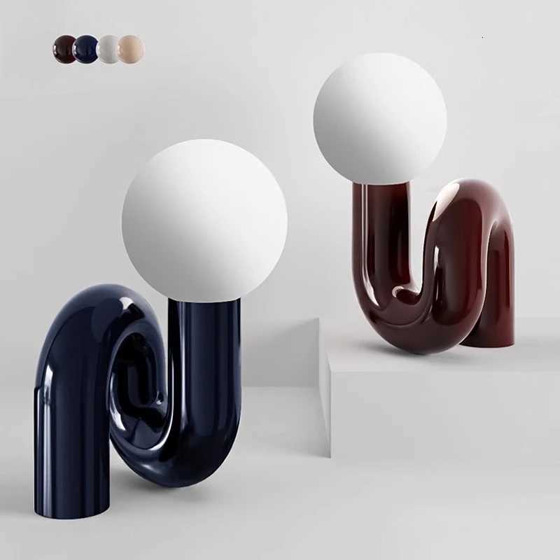 Nordic postmodern model desk lamp hotel childrens room bedroom living room minimalist creative glass lamp study decoration lampM251125