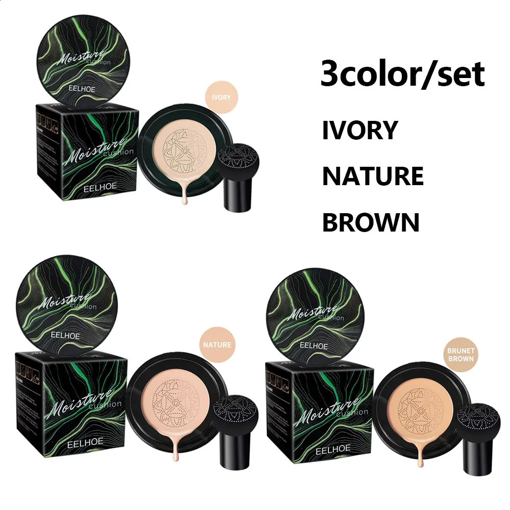 EELHOE 3set mushroom head air pad BB cream oil control hide face scrub moisturizing nude foundation makeup concealer 250415