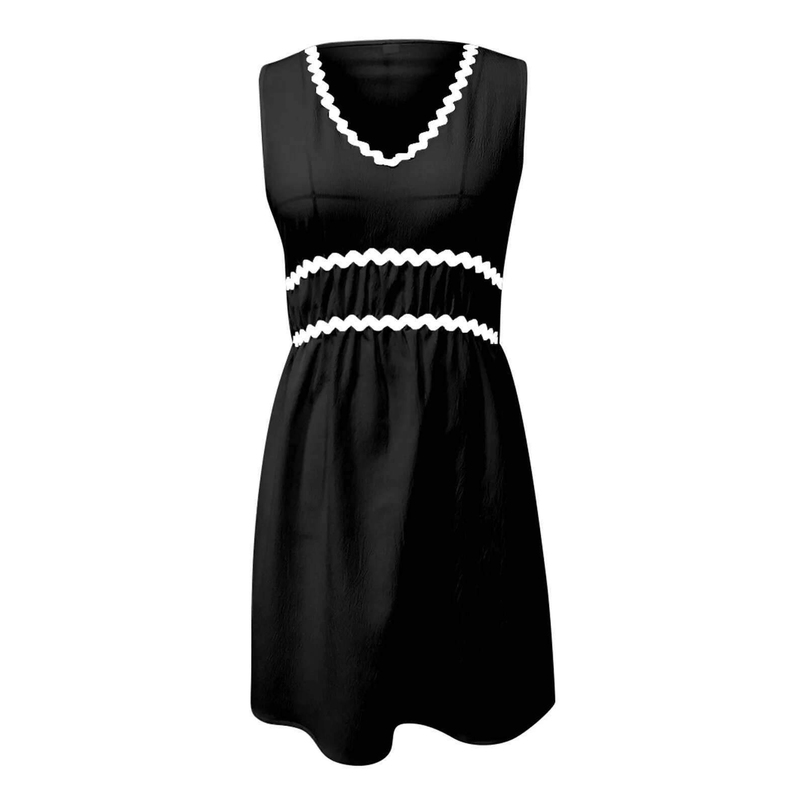 Dongdumaoyi Spring Summer New Dresses Comfortable Casual V Neck Sleeveless Dress Comfy Summer For Women Female
