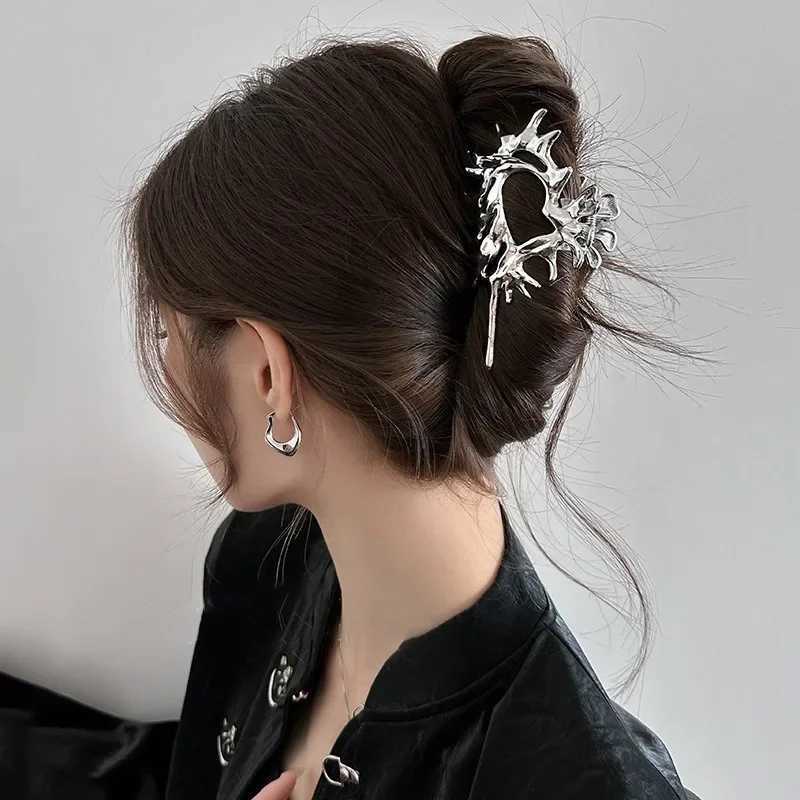 Ocean Metal Conch Womens Hairpin Color Shell Crab Hairpin Shell Catcher Fairy Summer Ocean Y2K HairpinT250425