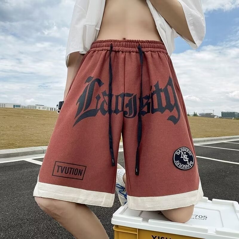 High Street American Shorts Men's Summer Trendy Brand Sports Ball Loose Casual Large Basketball Pentagram Pants