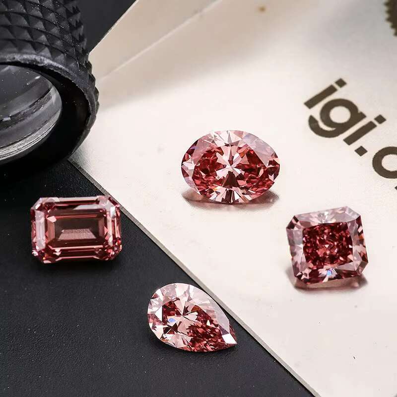 Real Lab Grown Diamond Loose Pink Diamonds VVS-SI 1-4 CT Pear Cut in Stock From China for Jewelry Making