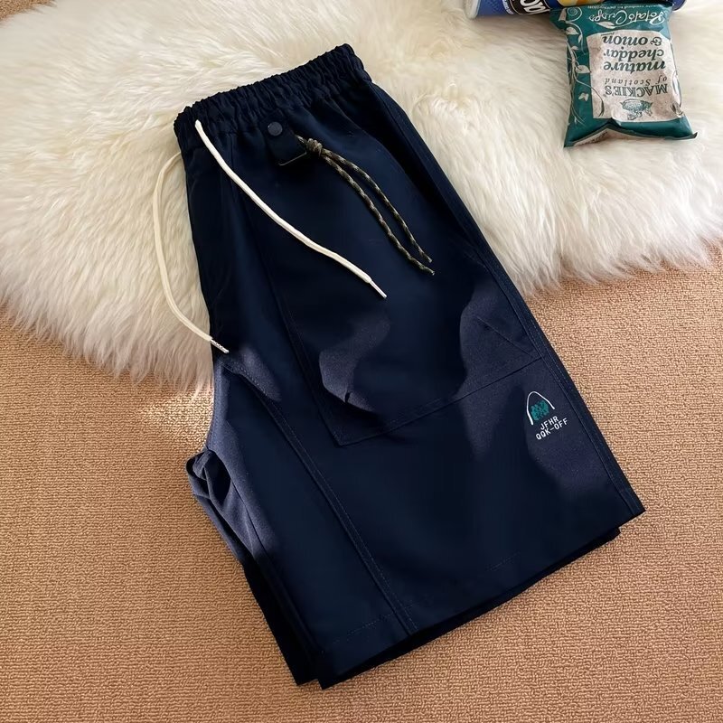 American style quick drying shorts men's trendy brand ins loose casual five quarter summer new solid color beach pants