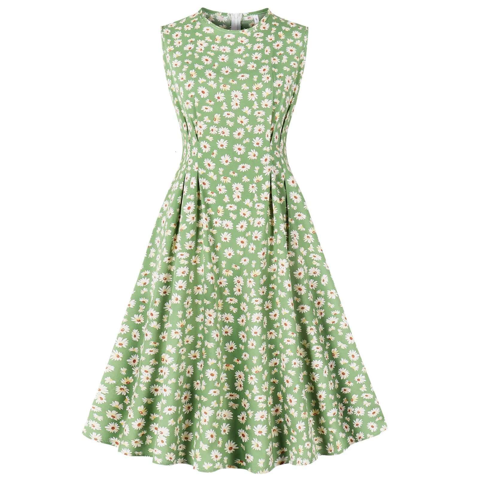 Dongdumaoyi Women High Waist Floral Print Dresses Holiday Casual Beach Long For Woman Sleeveless Dress Pink Summer