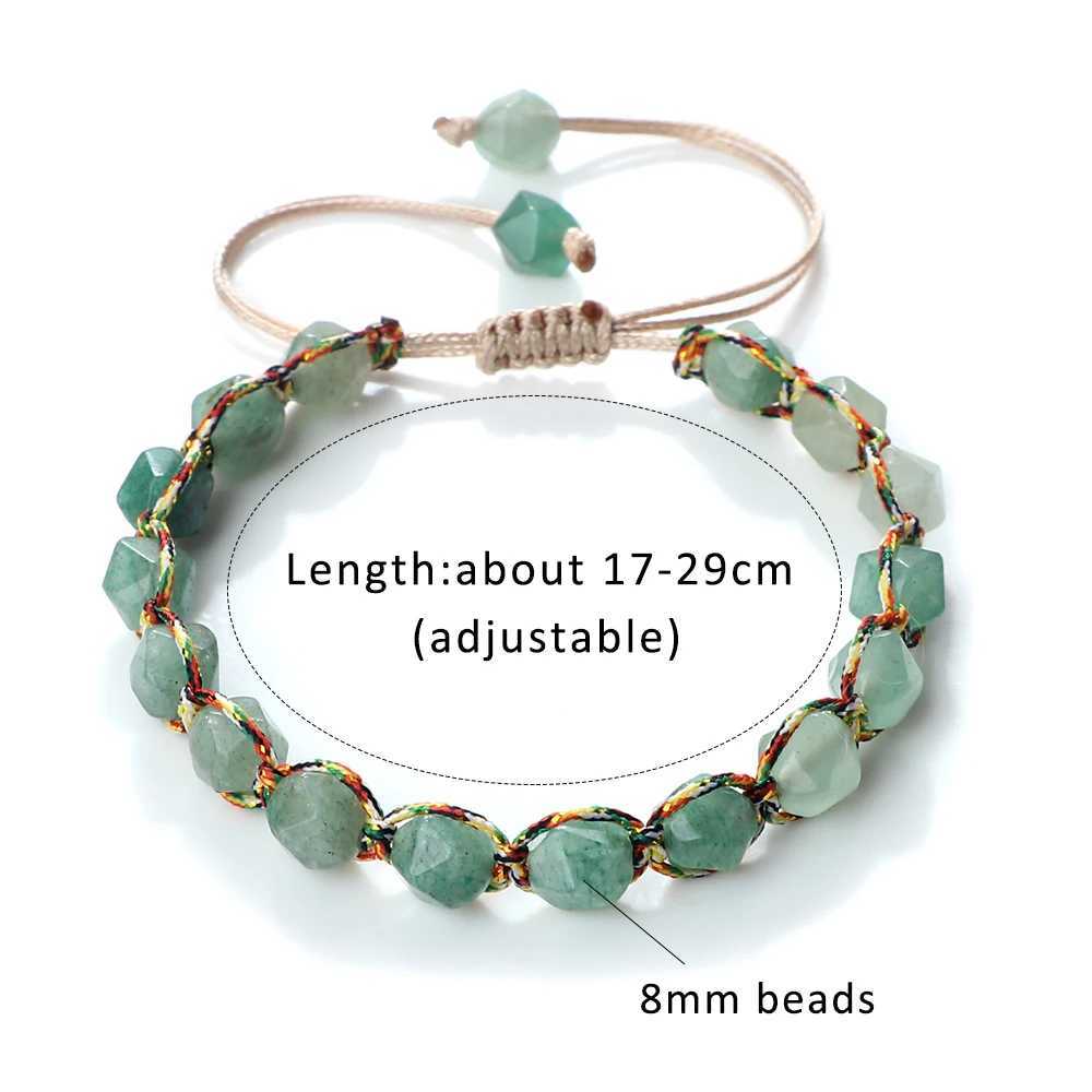 Bohemian Bracelets 8mm Tiger Eye Stone Agates Beads Cut Surface Bangle Handmade Adjustable Weave Bracelet Women Men Yoga Jewelry J251125