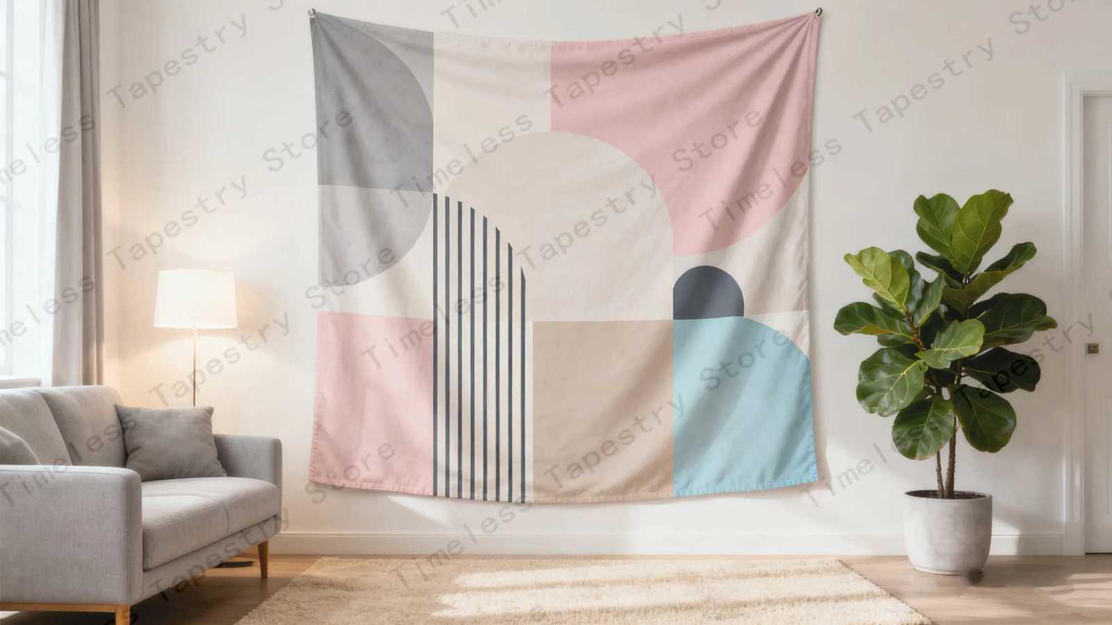 Comfortable Geometric Patchwork Tapestry Perfect For Adding Warm Vibe To Autumn And Winter Season Home DecorM251125