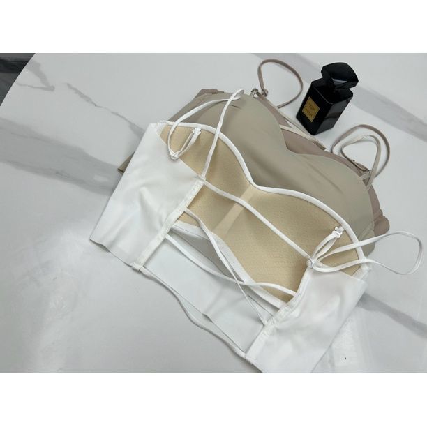 Gather ice silk, sling vest, women's clothing base, integrated inside, with chest pad, beautiful back, short underwear tube top.