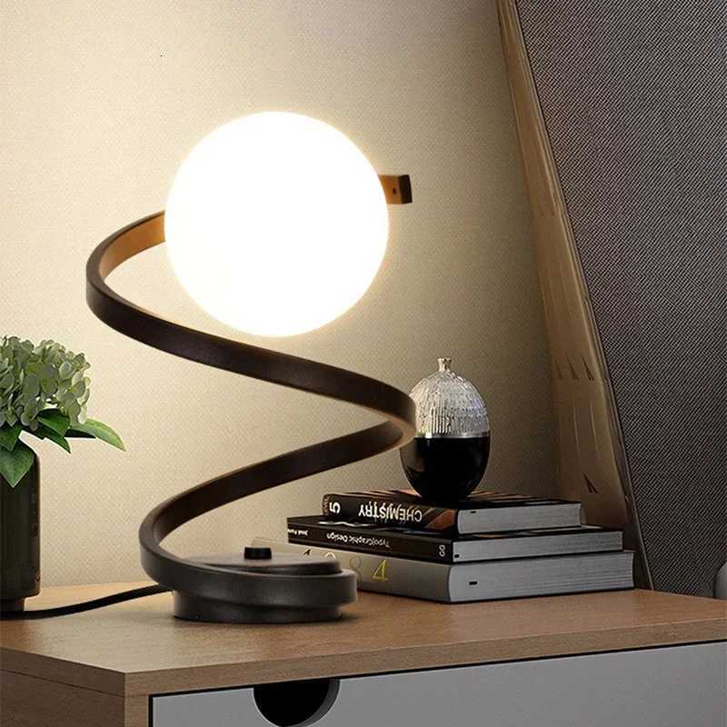 Nordic LED Table Lamps Indoor Lighting Switch Button Bedroom Bedside Living Room Restaurant Home Decoration Retro Glass Desk LamM251125