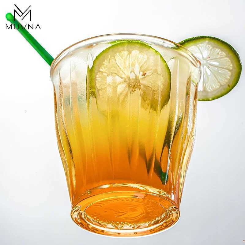 MUVNA Glass Coffee Cup 100ml 160ml 220ml 320ml Espresso Cups Coffee Accessories Anti-Scald Coffee Mugs Glass Transparent Gray Y251125