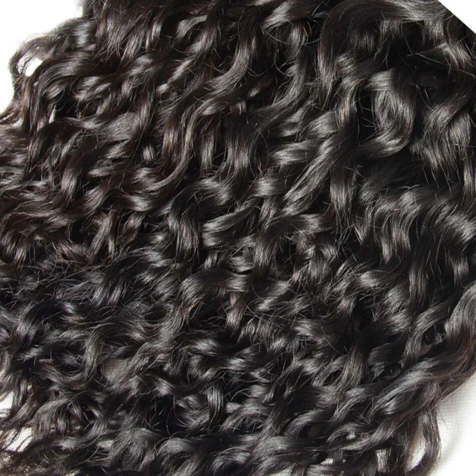 100 Human Hair Extensions Deals 30 40 Inch Brazilian Natural Black Water Deep Wave 100% Raw Kinky Curly Weave Bundles For Woman