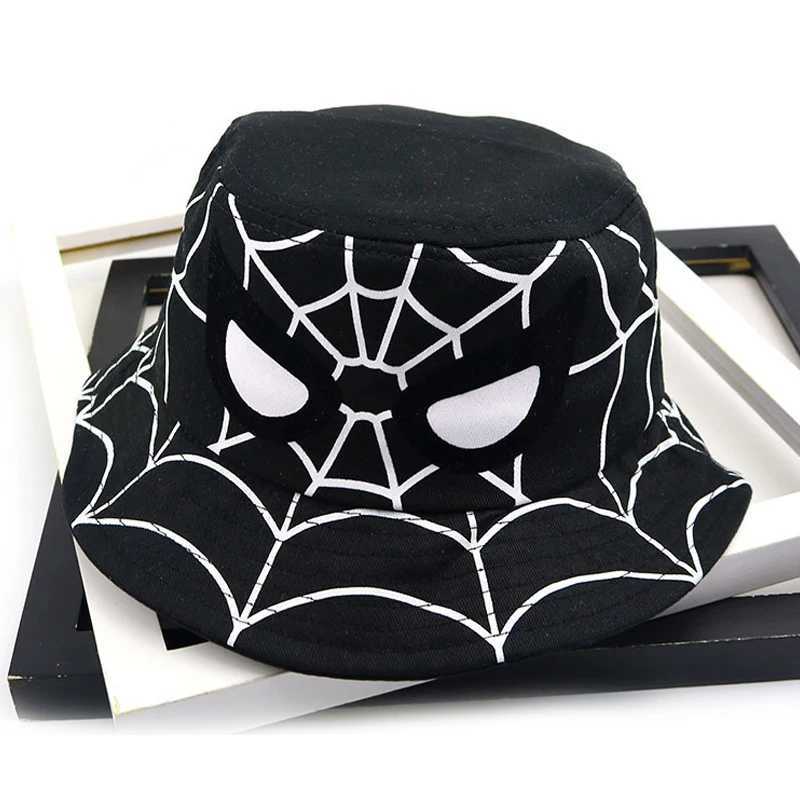 Disney cartoon Spider Man boy and girl bucket hat autumn baby fisherman hat red blue children Panama children cotton sun hat 3-8YXJ250425