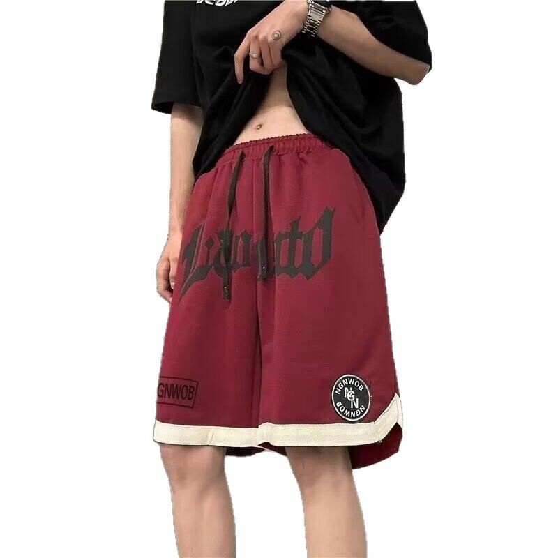 Summer casual shorts for men, American plus size pants, chubby straight leg loose fitting couple style sports five quarter pants