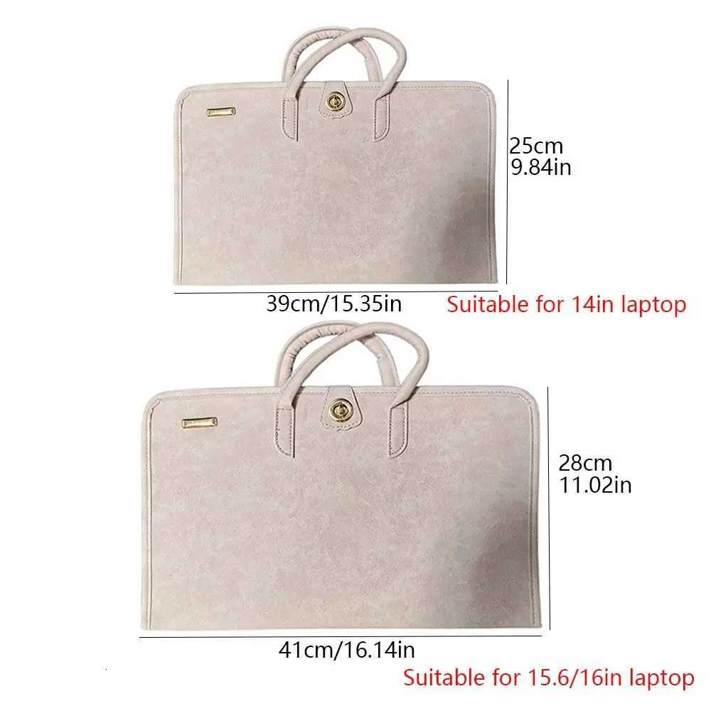 Solid Pink Laptop Bag PU Fashion Laptop Sleeve 14-16 Inch Top-Handle Computer Protective Case for GirlT251125