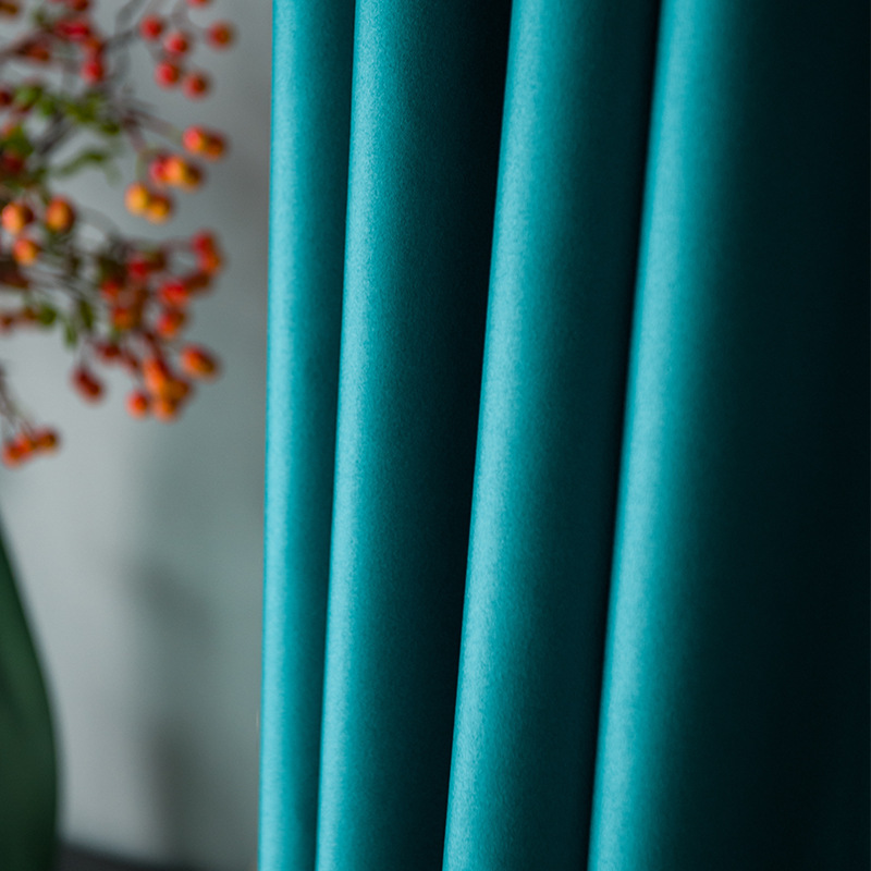 T0423 school project imitation silk brocade full blackout curtain finished product simple homestay living room bedroom curtain