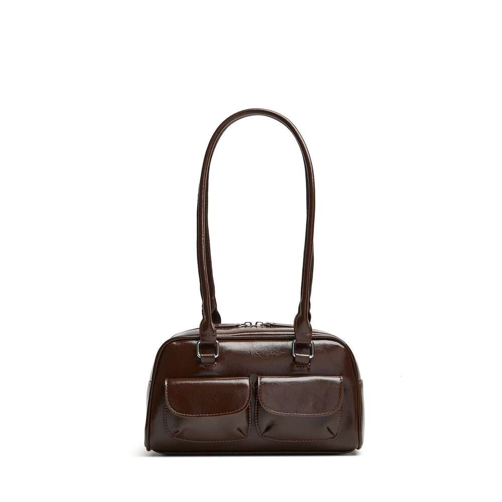 Lux Trendy Street Standoil Korea Designer Bowling Box Handbag For Women Boston Tote Pu Leather Bag Female Accessory