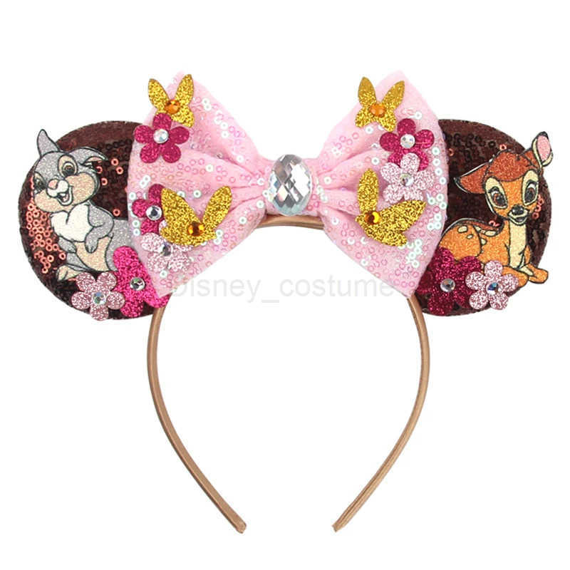 Disney Castle Fireworks Mouse Earband Shining Bow Girl Role Playing Hair Adult/Childrens Party Gifts Childrens Hair Accessories X250425