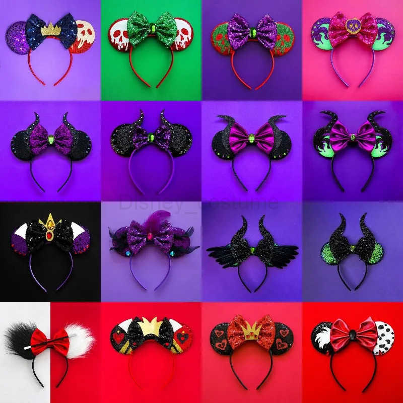 Disney Halloween Ear Headband Childrens Role Play Bat Skull Hair Band Girls Ghost Hair Accessories Womens Holiday Party Hair X250425
