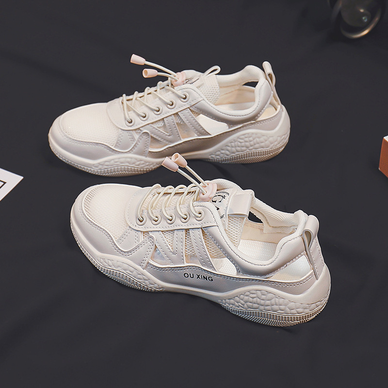 White Women S Spring And Summer New Korean Version Versatile Casual Flat Ins Sports Breathable Hollow Shoes HY Ddmysaturn