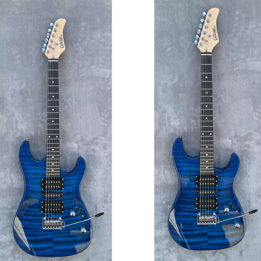 OEM 6 Strings Electric Guitar Set of Strings Guitarra Tremolo Beautiful Design & Top Glossy Finished with Soft Bag Belt