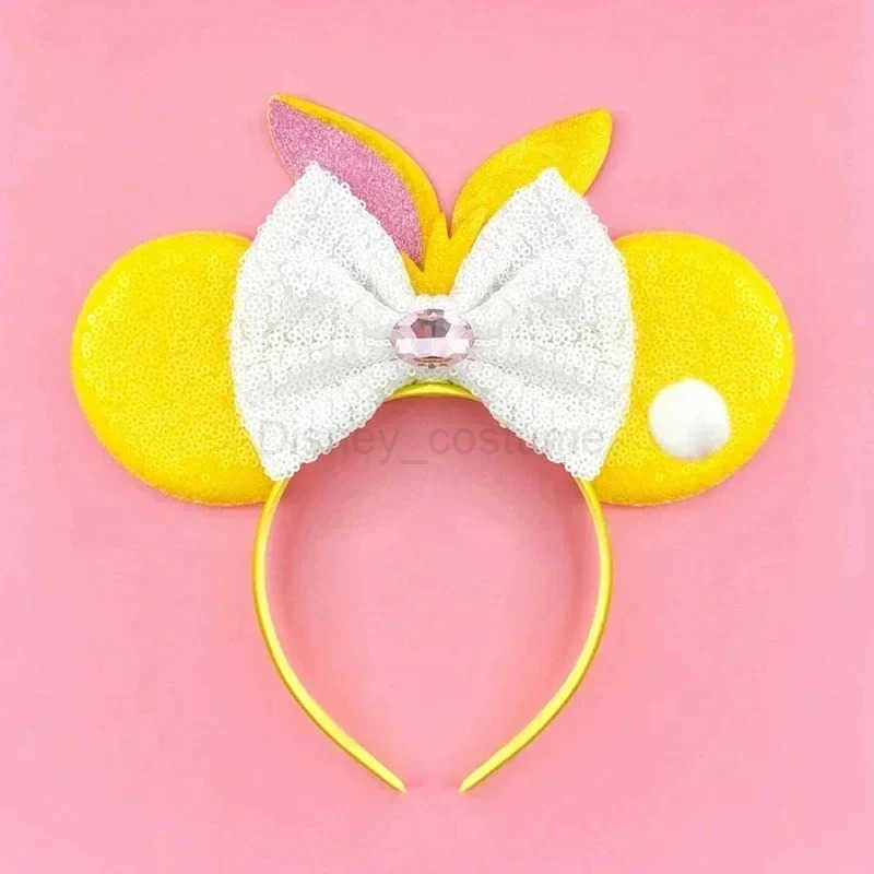Disney Mickey Mouse Ear Headband Baby Girl Daisy Duck Hair Donald Duck Head Wear Adult Female Bow Hair Accessories X250425