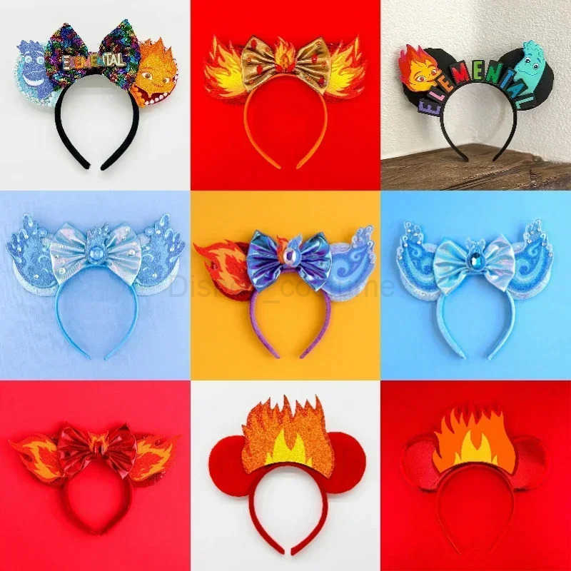 Disney Pixar Inside Out Ears Headband Girl Cartoon Joey Hair Accessories Female Disney Feeling Sad ANXIETY Bow Hair Childrens Role Playing X250425