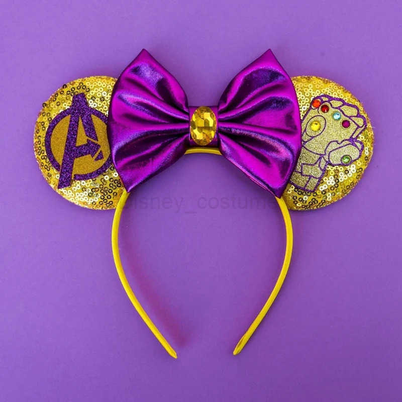 Disney Marvel Superhero Ears Spider Man Headband Women Avengers Headband Iron Man Captain Americas Shield Hair Accessories Girl X250425