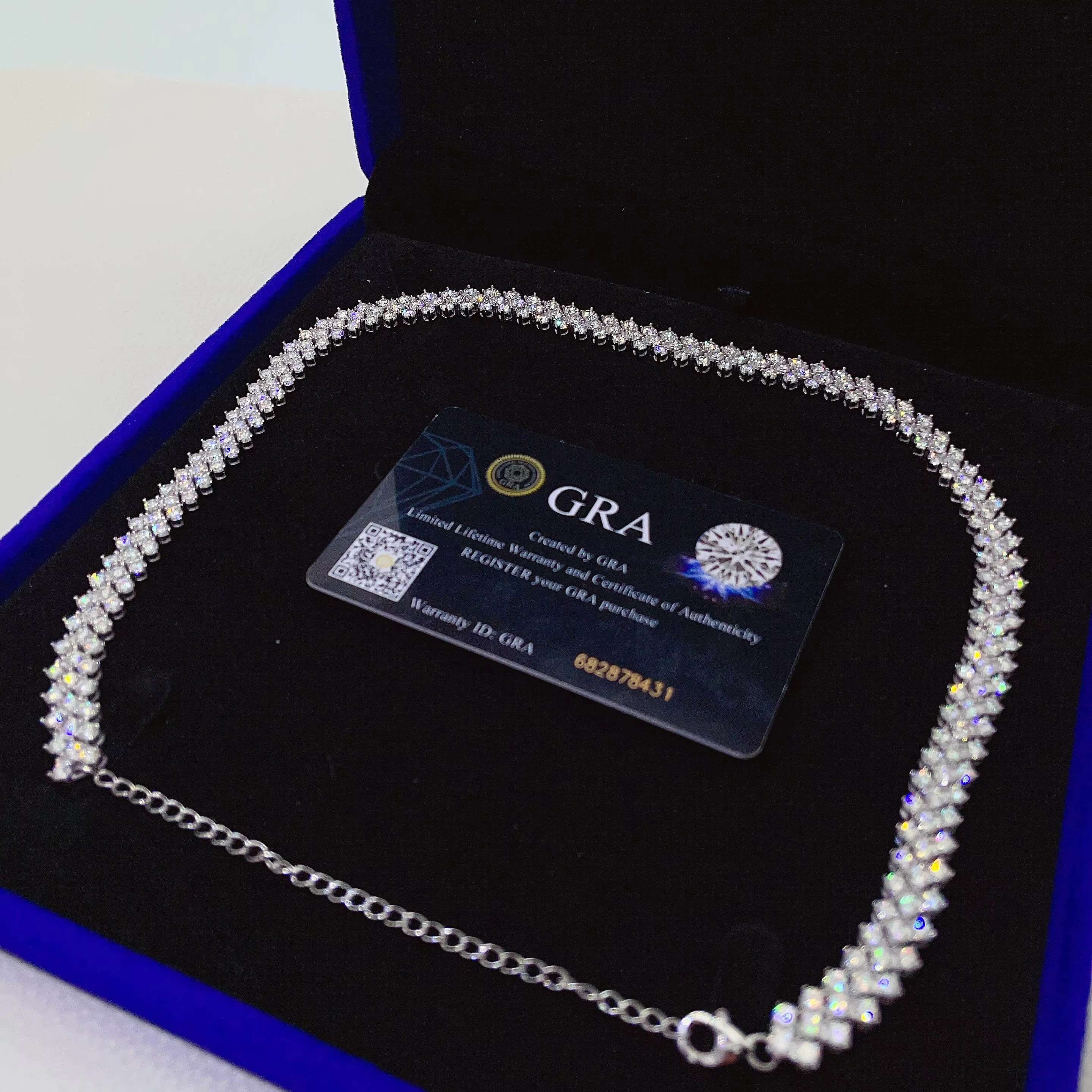 Moissanite Jewelry Hiphop Chain 10mm Cuban Mens Necklace Bling Iced Out Silver Cuban Link Chain in Stock