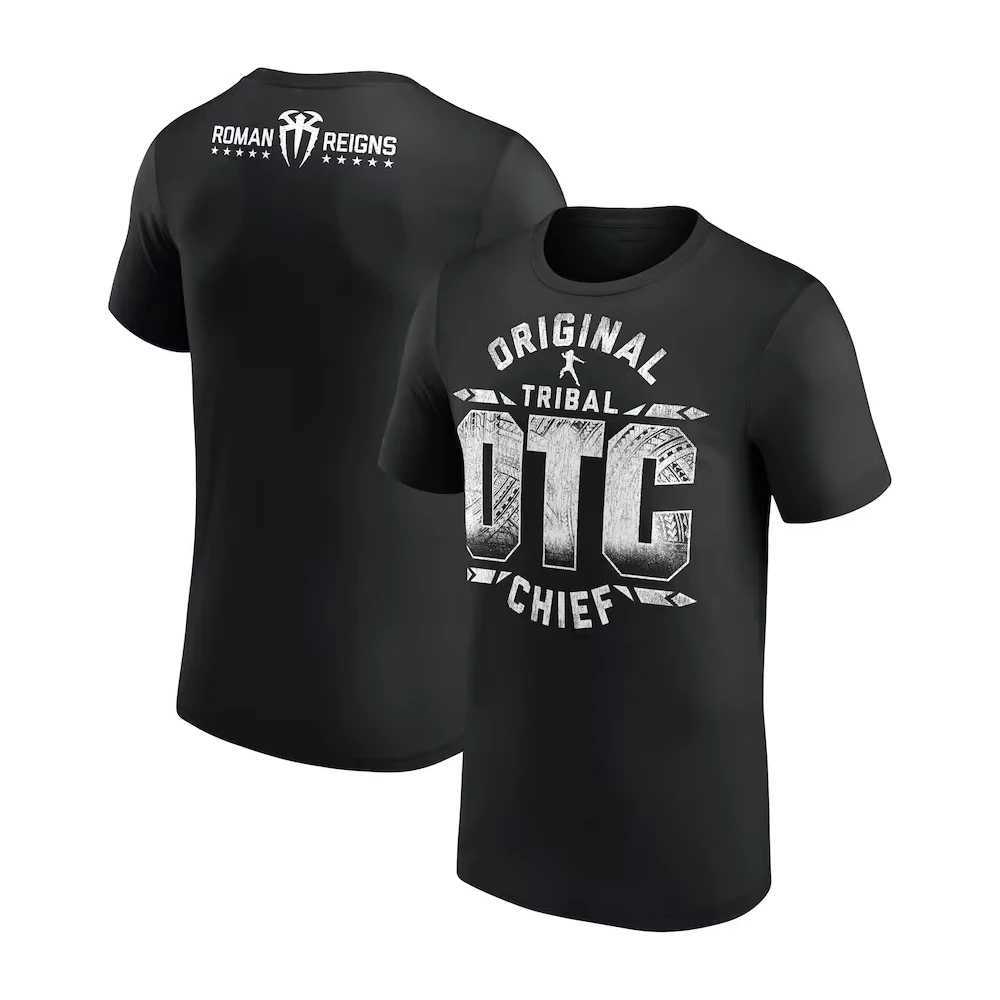 Mens Black Roman Rule OTC 10 Star T-shirt Summer Quick drying Sportswear 3D Printing 2025 New Super Large Mens T-shirt W250425