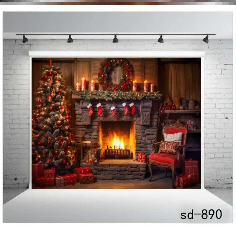 VIKAMA Christmas Window Scene Tapestry Stain-Resistant Wear-Resistant Waterproof Wall Hanging Living Room Accent Wall DecorM251125