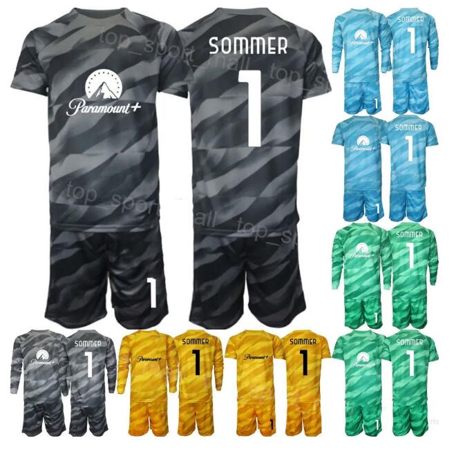 Inter Club Team Goalkeeper Kits 1 Yann Sommer Jersey Soccer Set Men Kids Long Sleeve Samir Handanovic 12 Julio Cesar Walter Zenga 24 ONANA Football Shirt